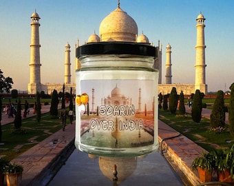 Soarin over India 8 oz Glass Candle Jar  , Disney Inspired Candle  Epcot Cruelty free and vegan