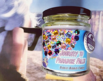 Journey to Paradise Falls Grape Soda 8 oz Glass Candle Jar  , Disney Inspired Candle Magic Kingdom Cruelty free and vegan