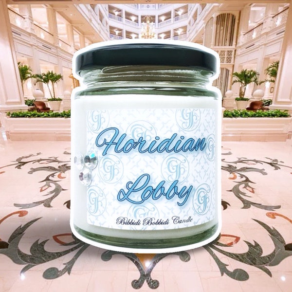 Grand Floridian Lobby 8 oz Glass Candle Jar , Disney Inspired Candle Cruelty Free and Vegan