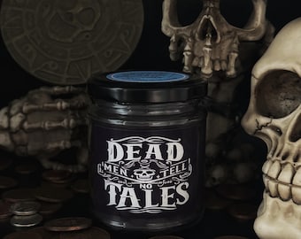 Dead men tell no tales Pirates of the Caribbean Jack Sparrow 8 oz  Glass Candle Jar - Disney Inspired Candle cruelty free vegan