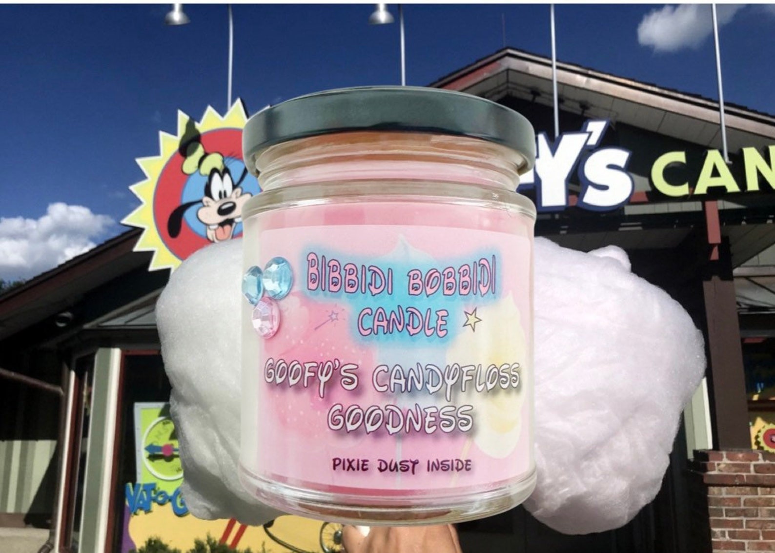 Goofys Candy Floss Goodness 8 Oz Glass Candle Jar Disney Etsy