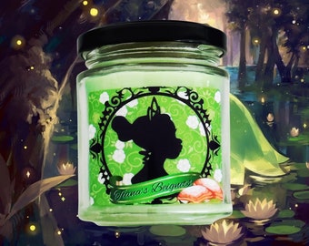 Tiana’s Beignets 8 oz Glass Candle Jar  , Disney Inspired Candle Magic Kingdom Cruelty free and vegan