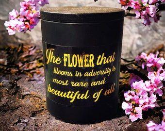 Mulan - Flower that blooms in adversity 15oz / 300 g inspired Disney Candle Jar up to 60 hours burning time Disney Inspired  Magic Kingdom