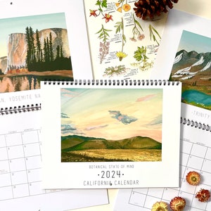 2024 Nature Wall Calendar | California Scenery | Botanical State of Mind illustrated calendar of original paintings National Park artist