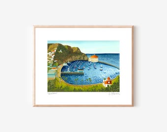 Impresión artística de Catalina / Parque Nacional de las Islas del Canal de Avalon / California Impresión artística giclée acuarela gouache de una pared de galería original