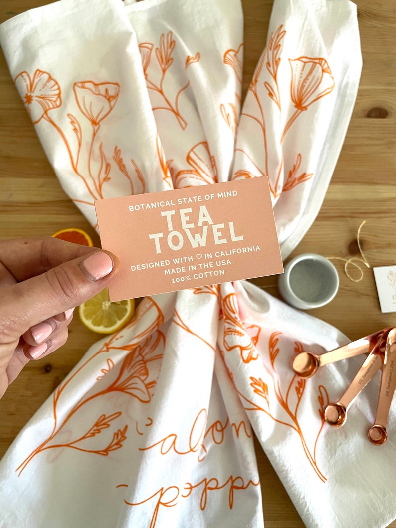 BotanicalStateOfMind California Poppy Tea Towel - Thumbnail 5