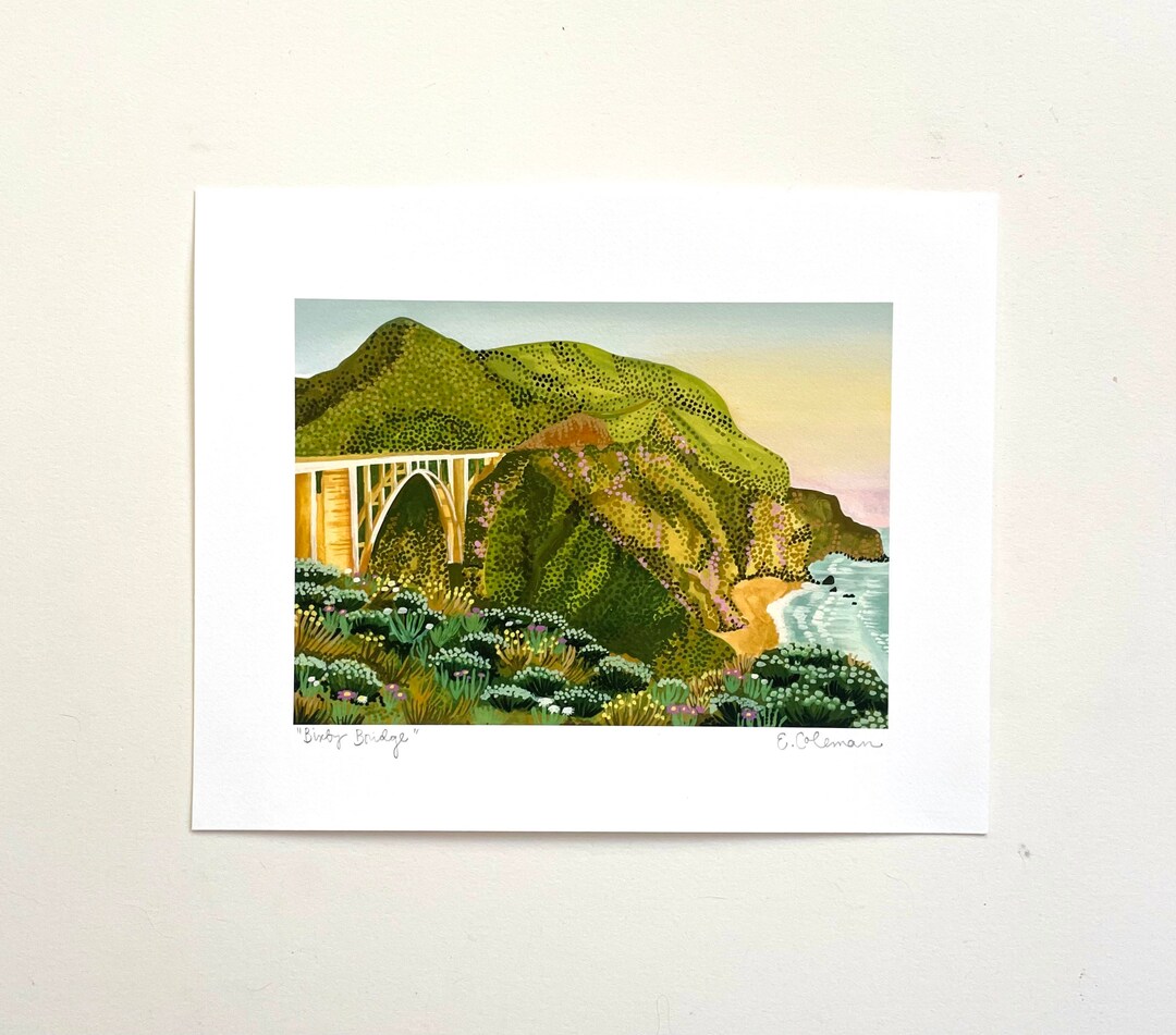 Big Sur Bixby Bridge Art Print 8x10 Central Coast California Landscape ...