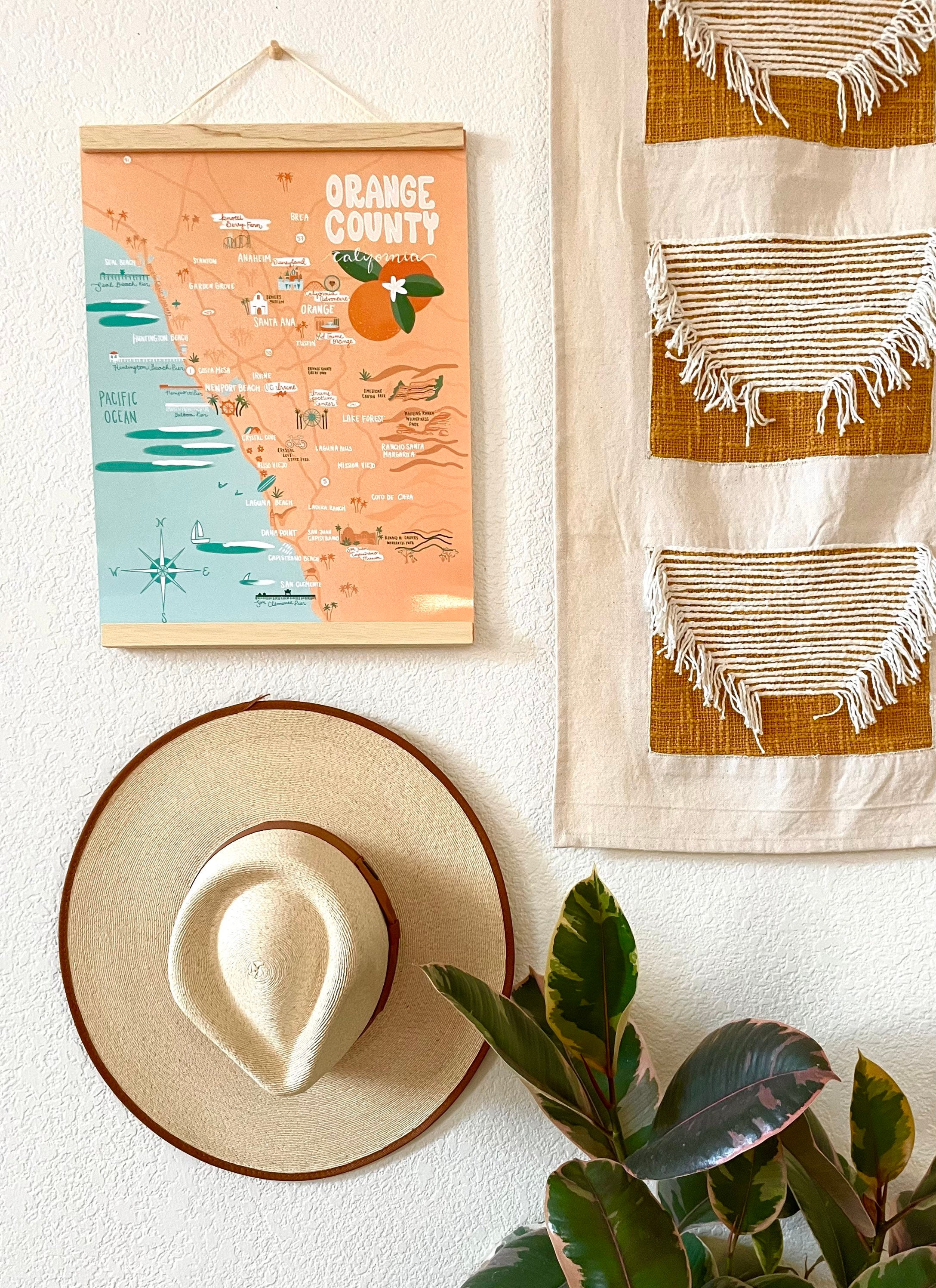 Orange County Map Poster 12x16 Art Illustration Print California CA ...