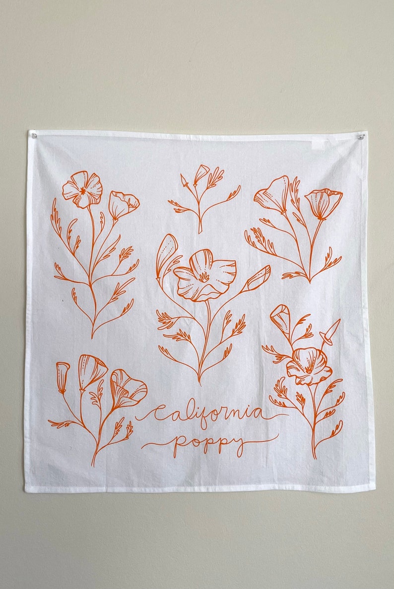 BotanicalStateOfMind California Poppy Tea Towel