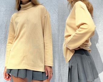 Vintage ‘90s buttercream Aus made roll neck sweater top / womens AU 8-10 (small-medium)