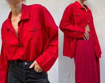 Vintage ‘90s y2k silk button up shirt / womens AU 12 (medium/large)