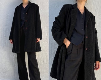 Vintage ‘90s Aus made cashmere wool blend charcoal coat / womens AU 10 (medium)