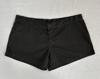 Y2k cotton polkadot charcoal brown mini shorts / womens AU 12 (medium/large)