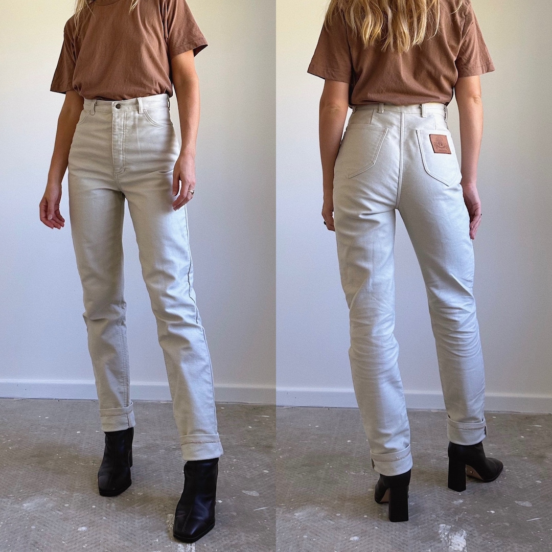 Vintage 80s 90s Australian Made Moleskin High Waisted Trousers / Womens