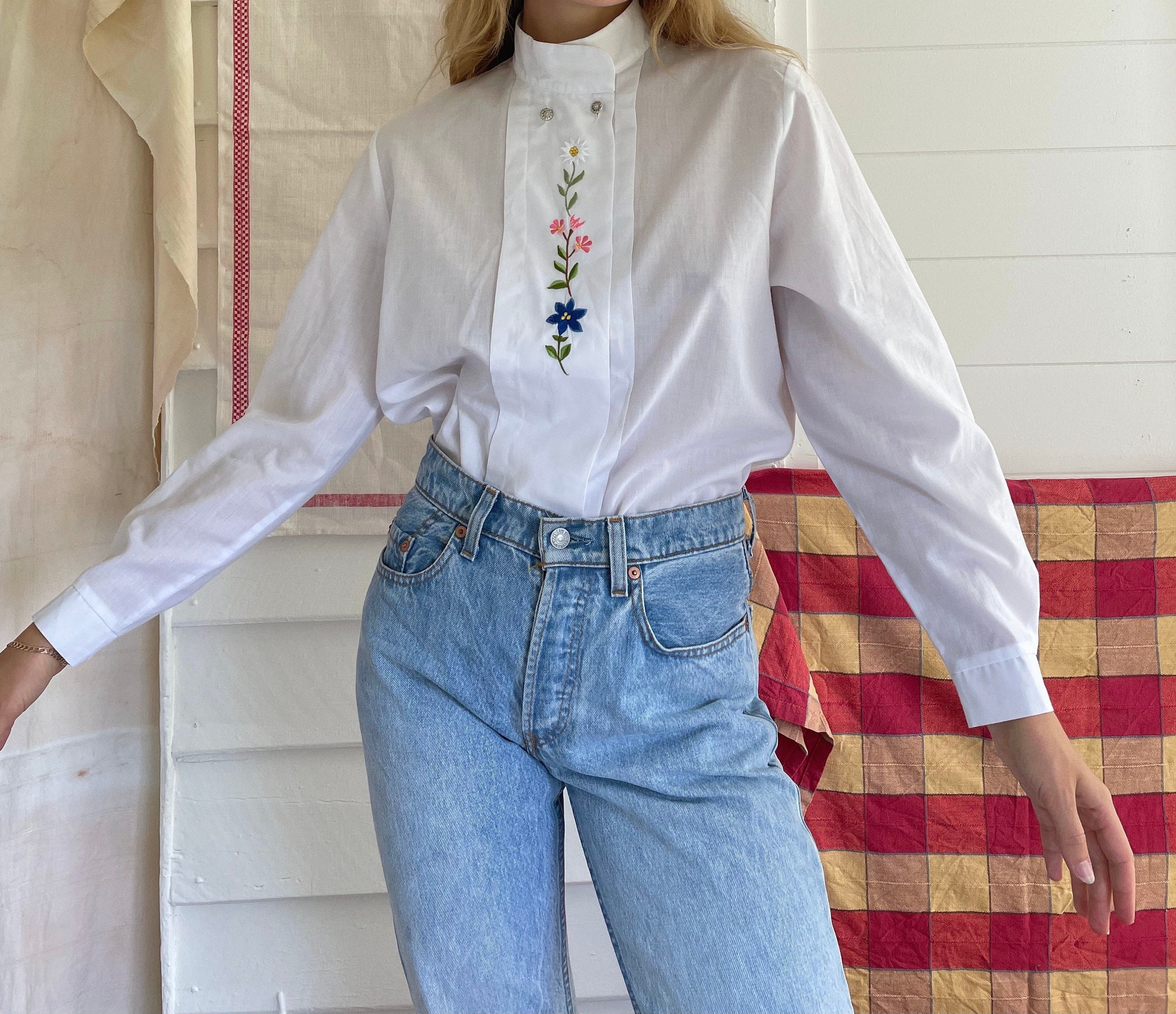 Vintage 70s European White Semi Sheer 
