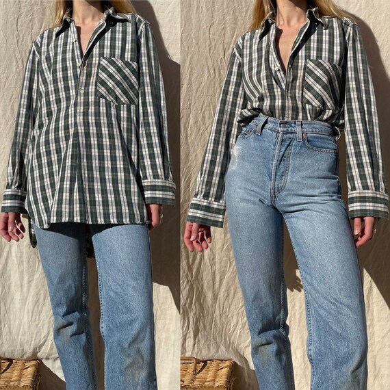 Vintage 70s 80s French Workwear Grandpa Shirt / Cotton / - Etsy