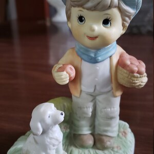 Vintage Boy and Dog Figurine