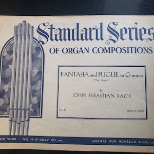 Vintage Music Book - Standard Series of Organ Compositions by JS Bach