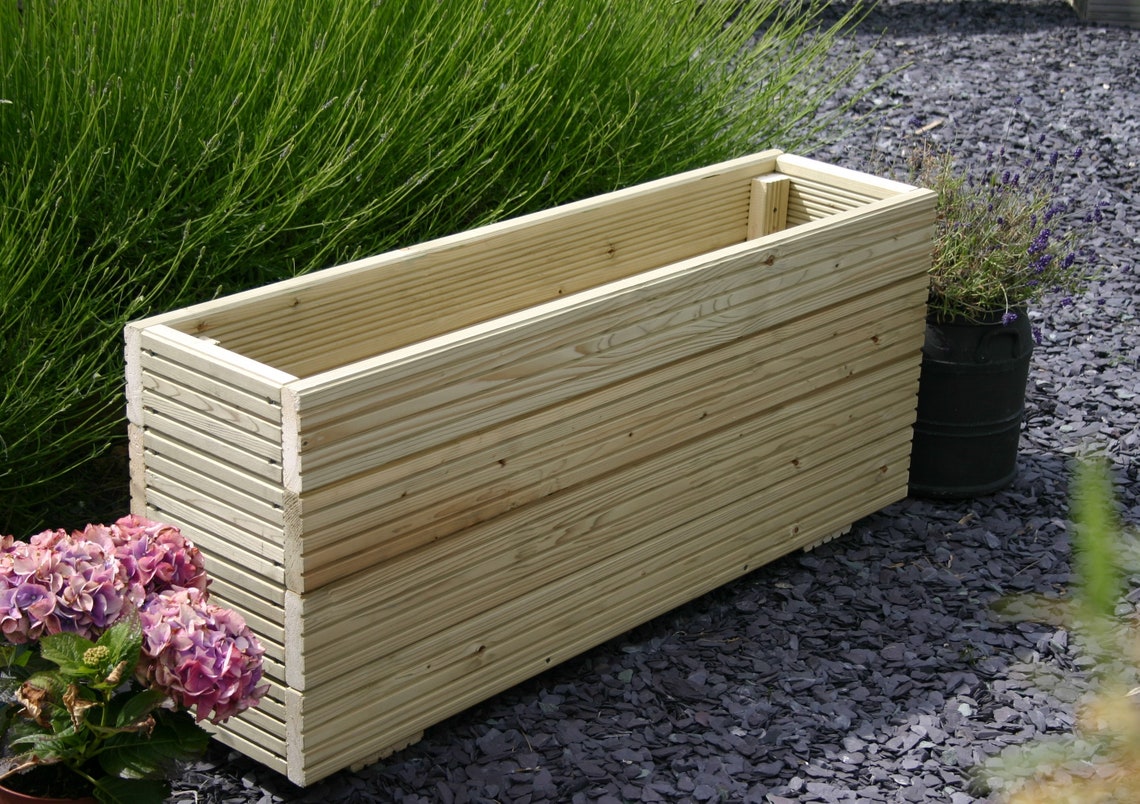 XXL Extra Large Tall Garden Planter Handmade 50cm Deep Wooden Etsy UK