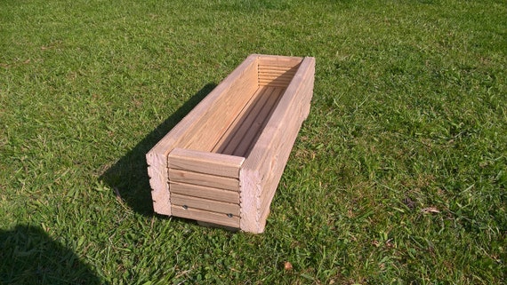 1000 or 1200mm wood trough handmade 800 Large decking wooden garden planter