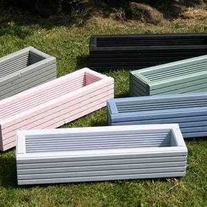 Painted Windowbox Colour Window Box Trough Planter Herb Flower Garden Planters Choice of Paint Color and Length