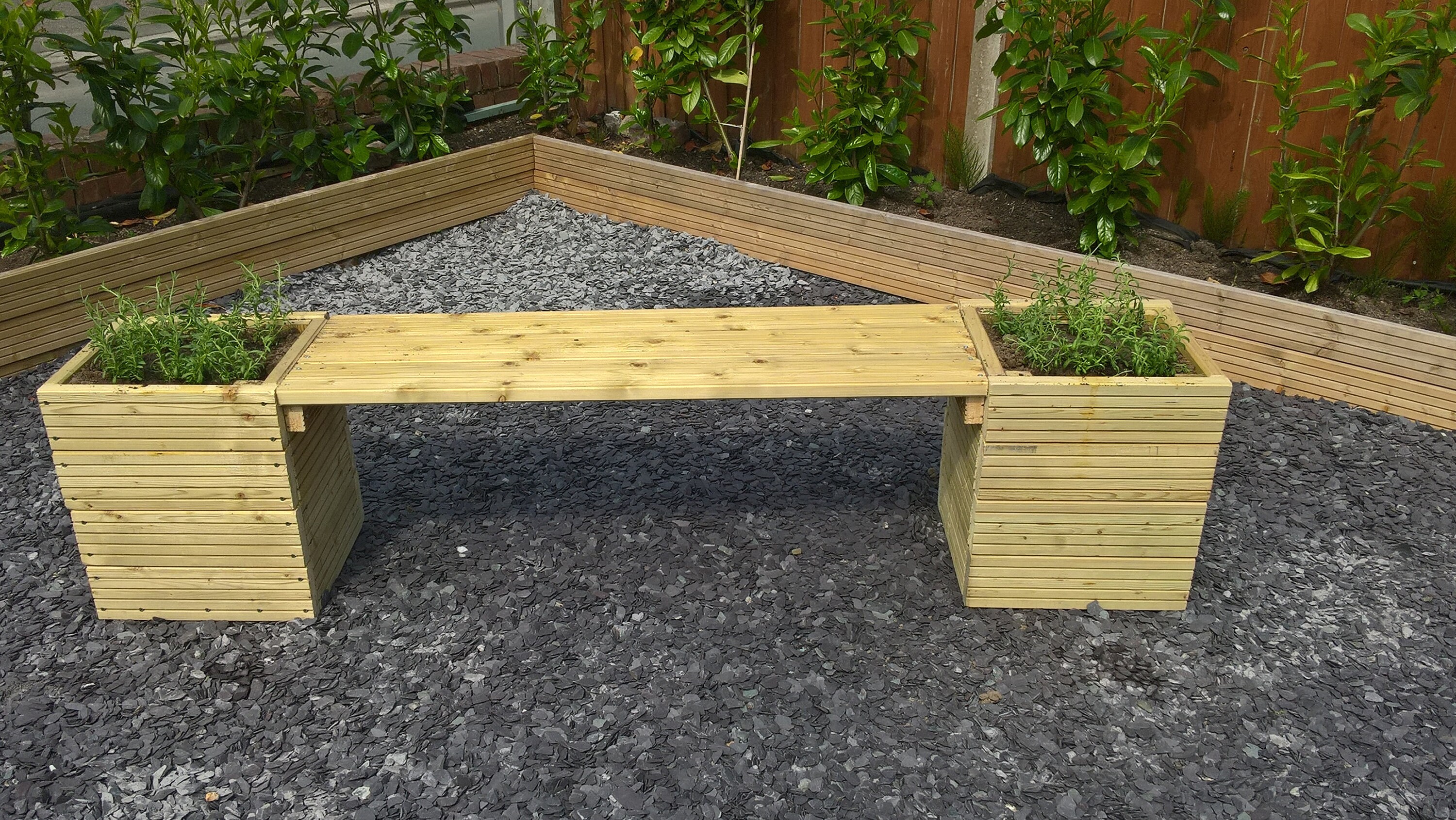 Large Garden Planter Bench Seat Combination 2M Length Wooden Etsy
