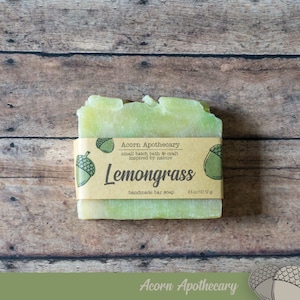 Lemongrass Soap | Handmade Vegan Soap, Shea Butter Soap, Natural Soap, Gift for her, Gift for him