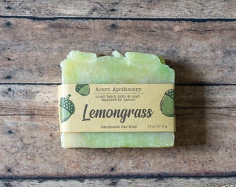 Lemongrass Soap | Handmade Vegan Soap, Shea Butter Soap, Natural Soap, Gift for her, Gift for him