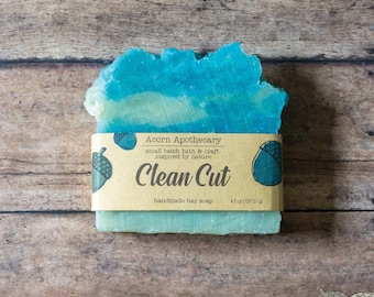 Clean Cut Bar Soap, Soap for Men, Gift for men, Handmade Men's Soap, Gift for Teen Boy, Homemade Soap, Masculine Soap, College Freshmen Gift