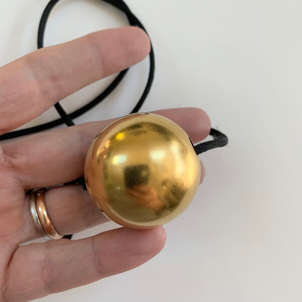 Vintage Large Geometric Necklace - Gold Tone Modernist Pendant - Oversized    Round Pendant - Great Gift for anyone