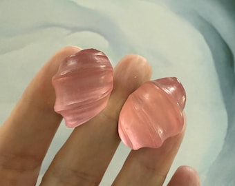 Vintage Carved Lucite Earrings - signed Alexis Bittar - stunning look with a magic swirl shape - Classic Bittar Early hand carved clip ons