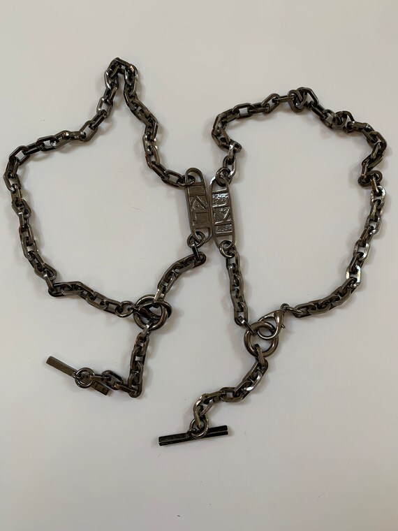 Rare Karl Lagerfeld Logo Necklace In Gun Metal Color Gem rare-karl-lagerfeld-logo-necklace-in-gun-metal-color-gem