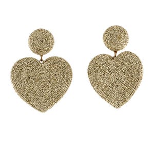 Brincos pendentes em formato de coração Rebecca De Ravenel em prata, perfeitos para um cruzeiro de alta costura, para casamento na praia, festa no jardim, acessórios de verão