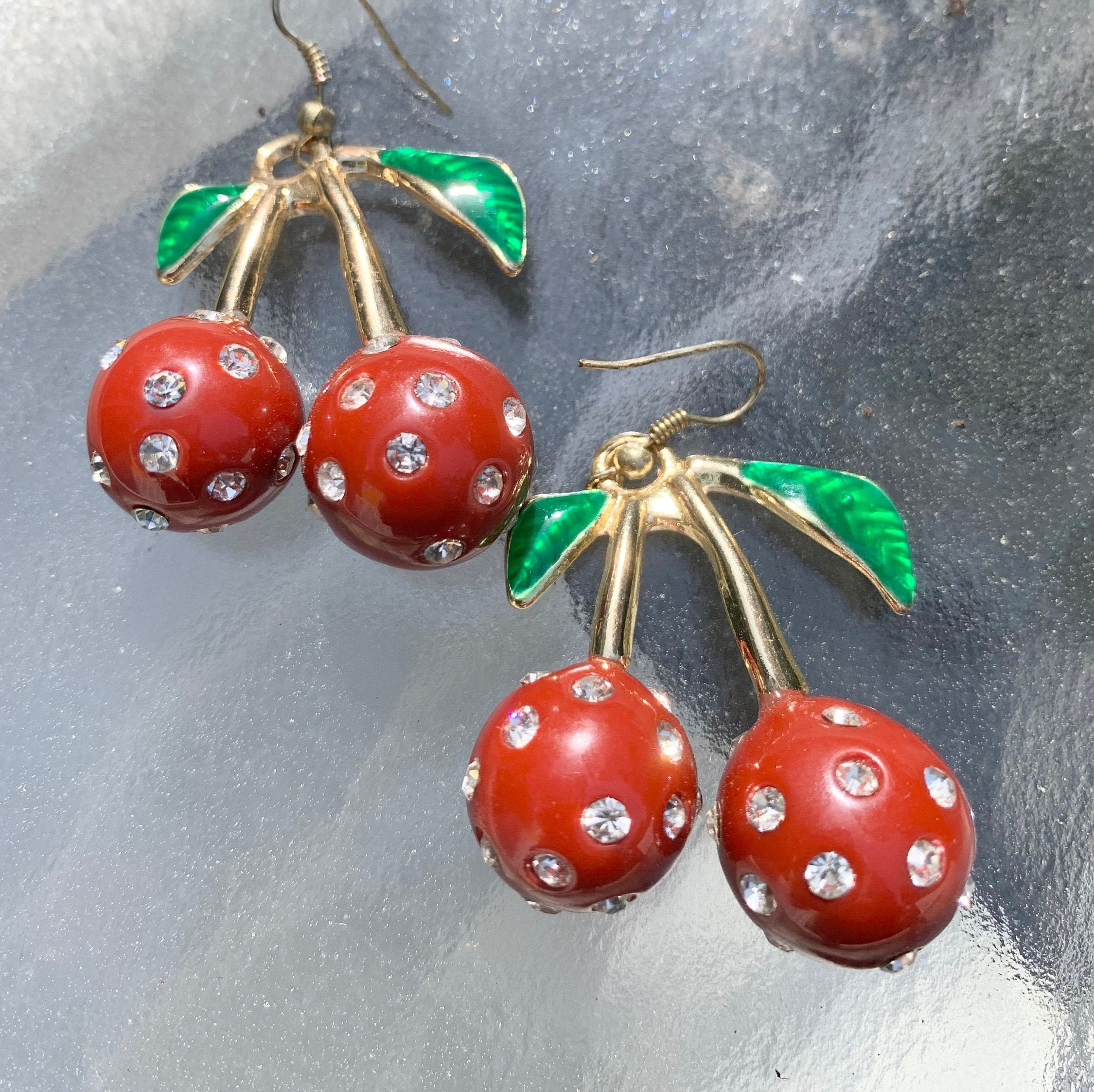 Vintage on sale cherry earrings