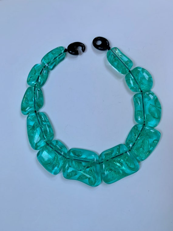 Vintage Monies by Gerda Lynggaard aqua necklace w… - image 1