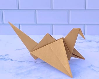 MEGA Golden Crane | Extra Large Flying Origami Crane |  Set of One (1)