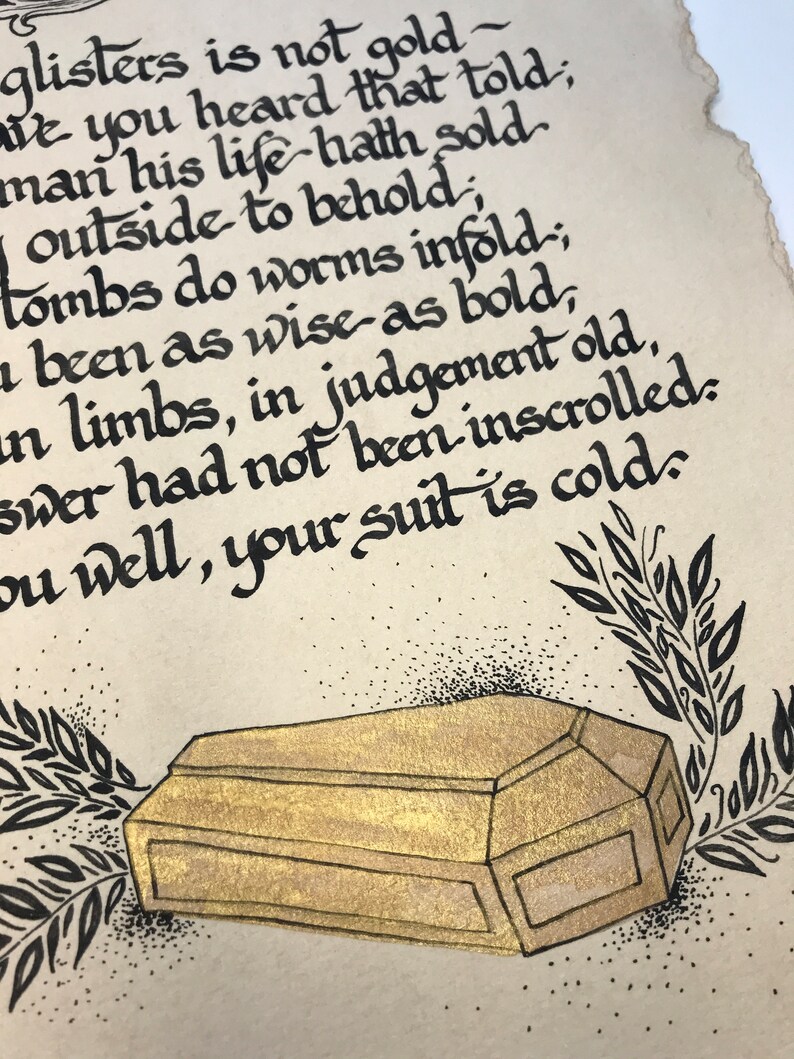 The Gold Tomb Riddle by Shakespeare / 8 X 11.5 - Etsy