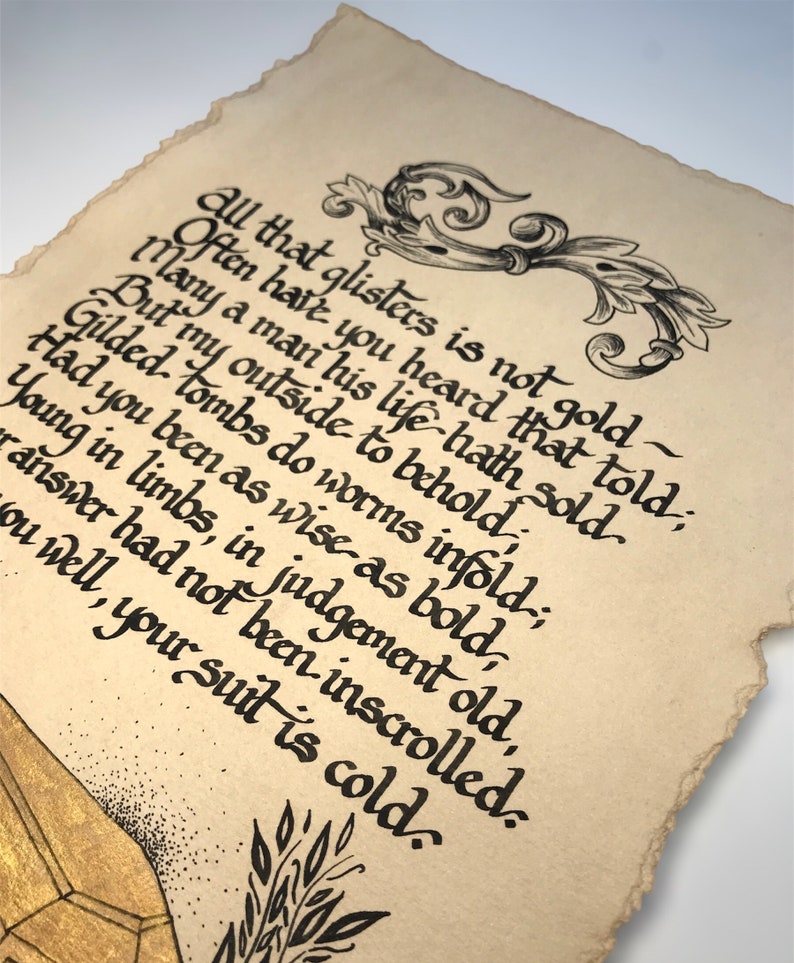 The Gold Tomb Riddle by Shakespeare / 8 X 11.5 - Etsy