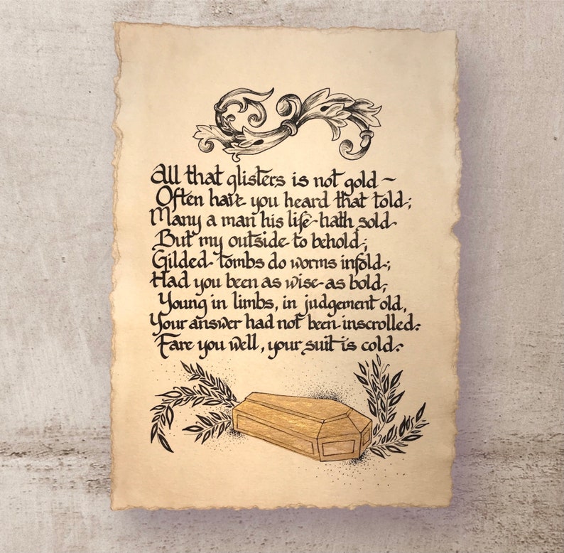 The Gold Tomb Riddle by Shakespeare / 8 X 11.5 - Etsy