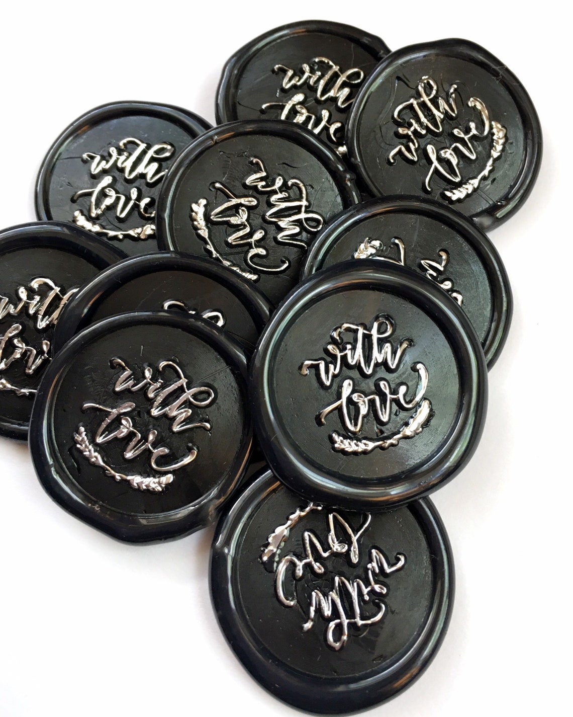 With Love SELFADHESIVE Wax Seals 10 Count / Black and Etsy