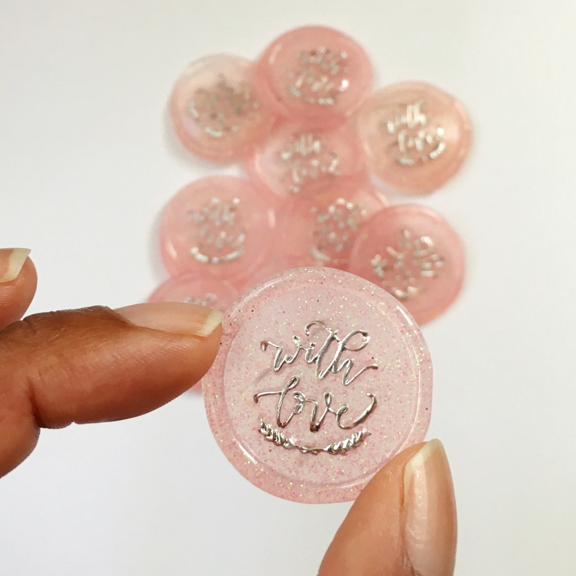 With Love SELFADHESIVE Wax Seals 20 Count / Pink Shimmer Etsy