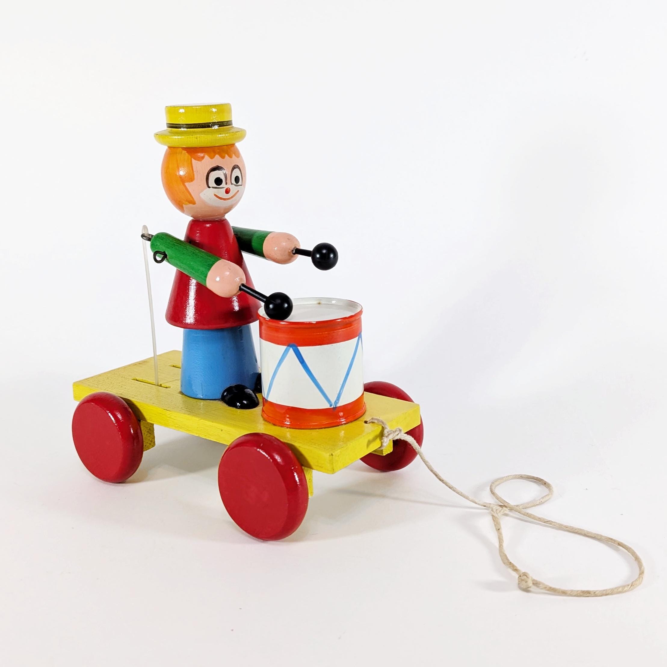 Automate Clown et son Tambour Fonctionne Jouet Ancien Figurine - Jeux & Jouets