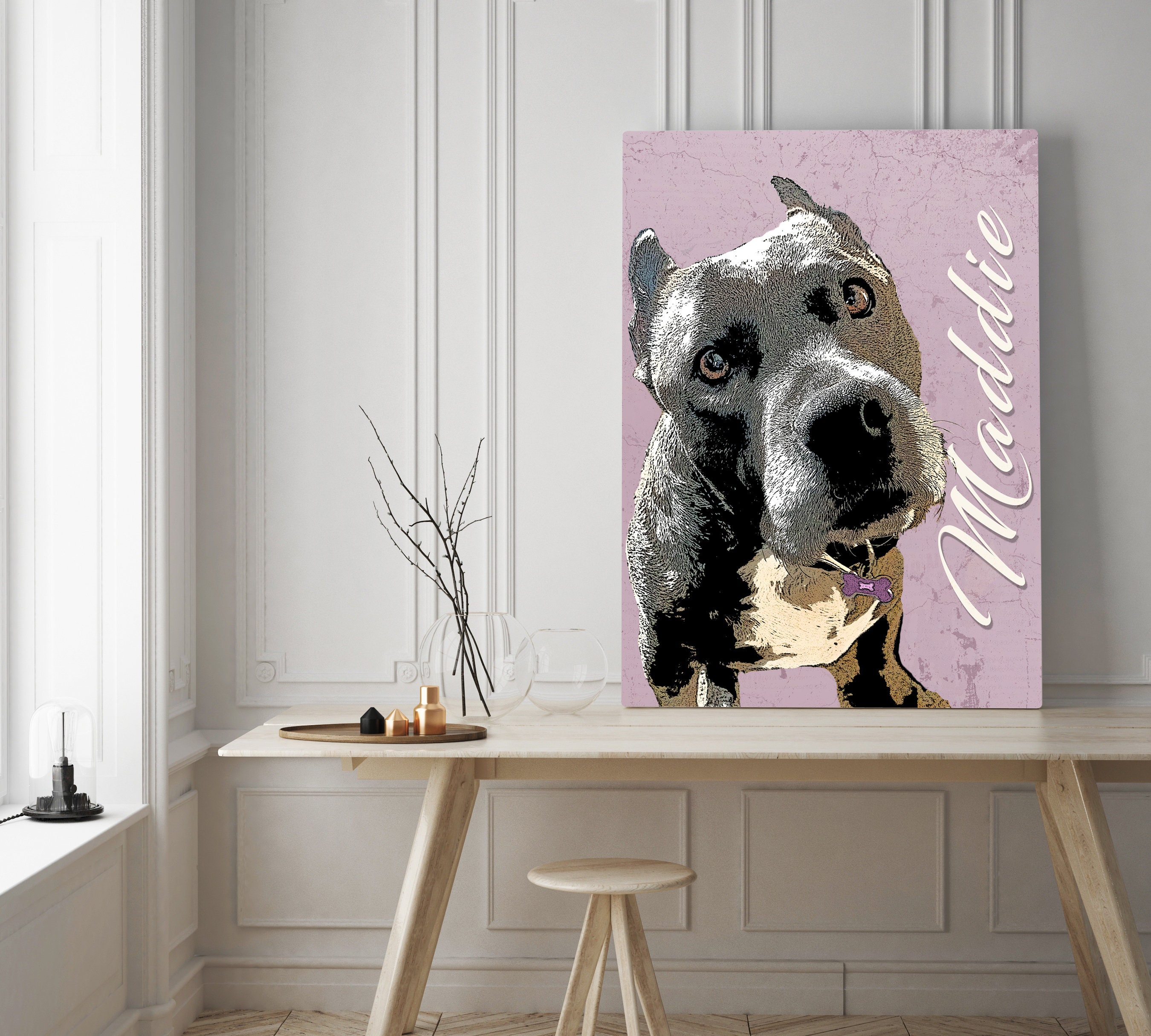 Personalized Pet Canvas Wall Art Custom Designed Digitally Etsy UK