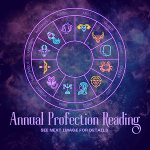 Lectura de profección anual, lectura astrológica, lectura del año siguiente, lectura de la carta natal, lectura de la carta natal, informe de la carta natal, lectura psíquica