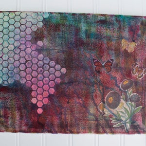 Abstract Mixed Media Wall Decor, Collage Art Print, Home Decor, Butterfly and Flower Art Print, Gift for Her