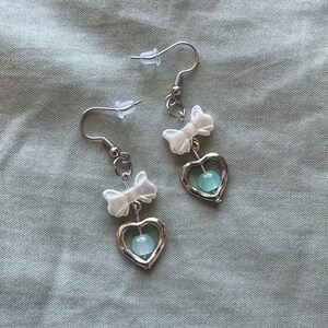 Cute Heart and Bow Earrings