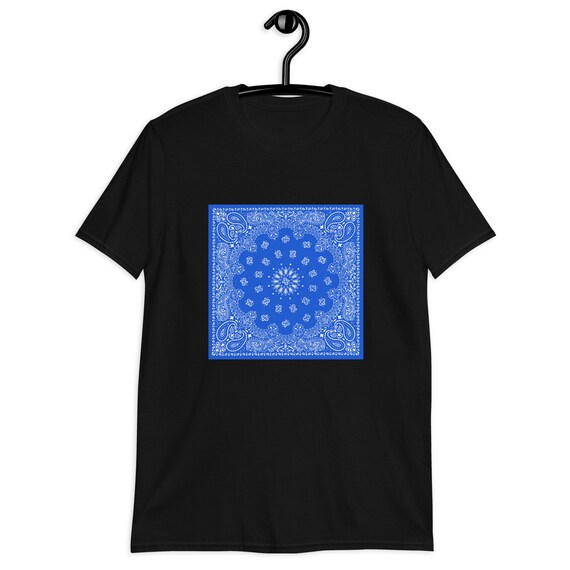 Bandanna Blue Short-sleeve Unisex T-shirt, Adult Clothing, Shirt