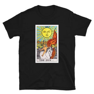 Baralho de cartas de tarô The Sun, camiseta, roupas para adultos, designs de camisas, ideias para presentes