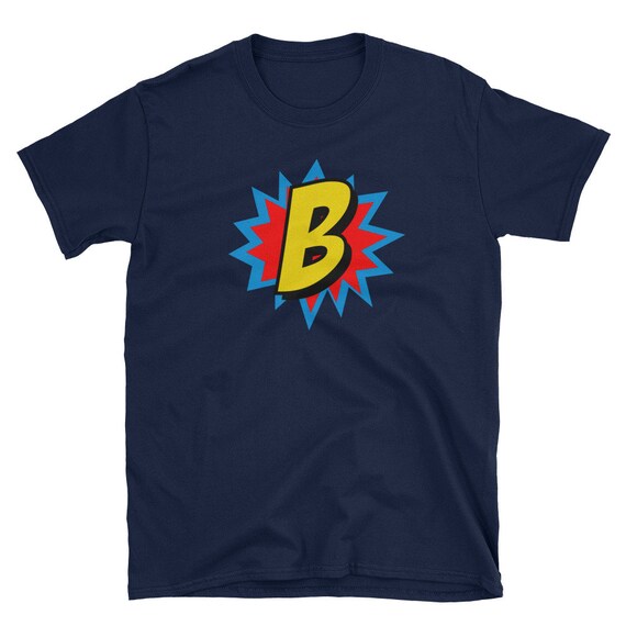 Comic Book Style Monogram Initial Letter B Superhero T-Shirt Comic Book Style Monogram Initial Letter B Superhero T-Shirt