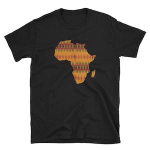 Estilo de tela de camisa Kente africana, mapa de África, camiseta, ropa para adultos, diseños de camisas, ideas de regalos: máscaras africanas